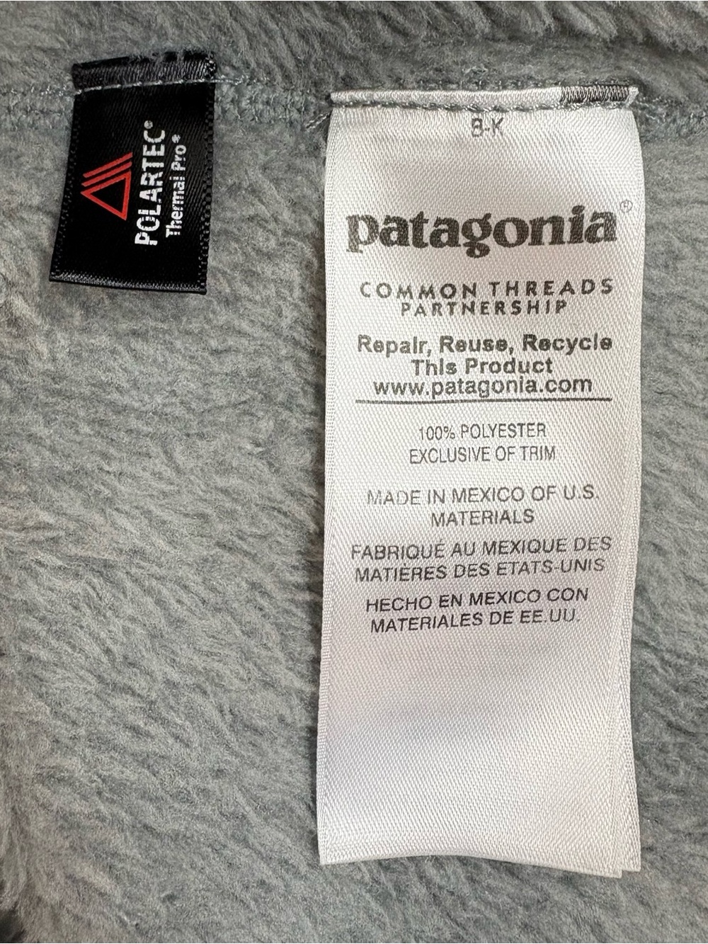 Women's PATAGONIA Re-Tool SNAP-T Grey & Purple POLARTEC Thermal FLEECE Pullover - Picture 5 of 5